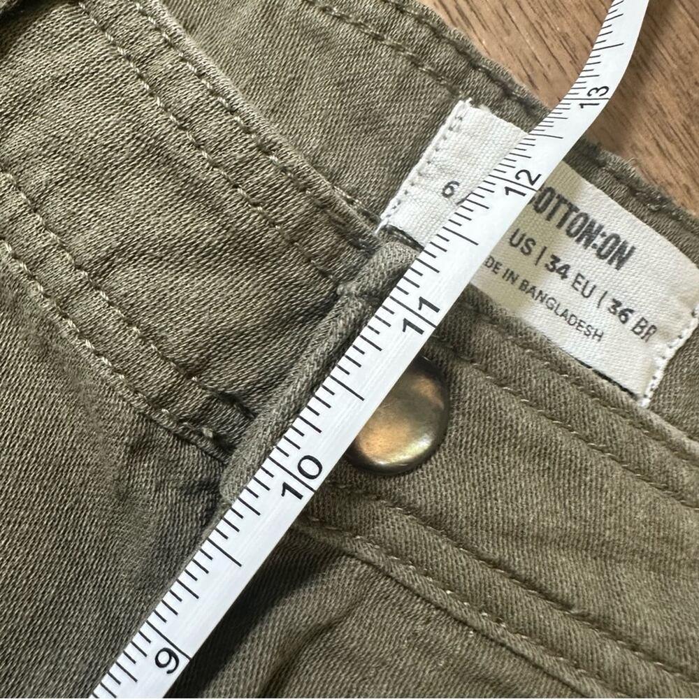 Cotton‎ On Women’s Cargo Pants Olive Green 100% Cotton, Size 2 - Picture 14 of 15